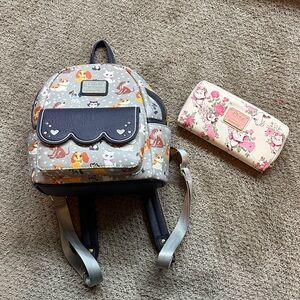Disney Loungefly Pets backpack purse and Marie Loungefly wallet
